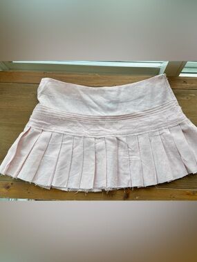 Y2K pale pink pleated mini beaded M NWOT